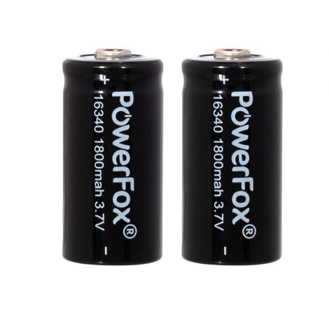 PowerFox 2x 16340 batterie - 1800Mah